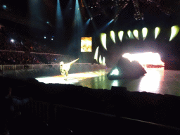 Liliensternus statue at the stage of the Ziggo Dome, during the `Walking With Dinosaurs - The Arena Spectacular` show