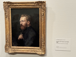 Painting `Portrait of Vincent van Gogh` by John Peter Russell at the first floor of the Van Gogh Museum, with explanation
