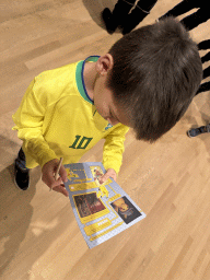 Max with the Pokémon scavenger hunt at the second floor of the Van Gogh Museum