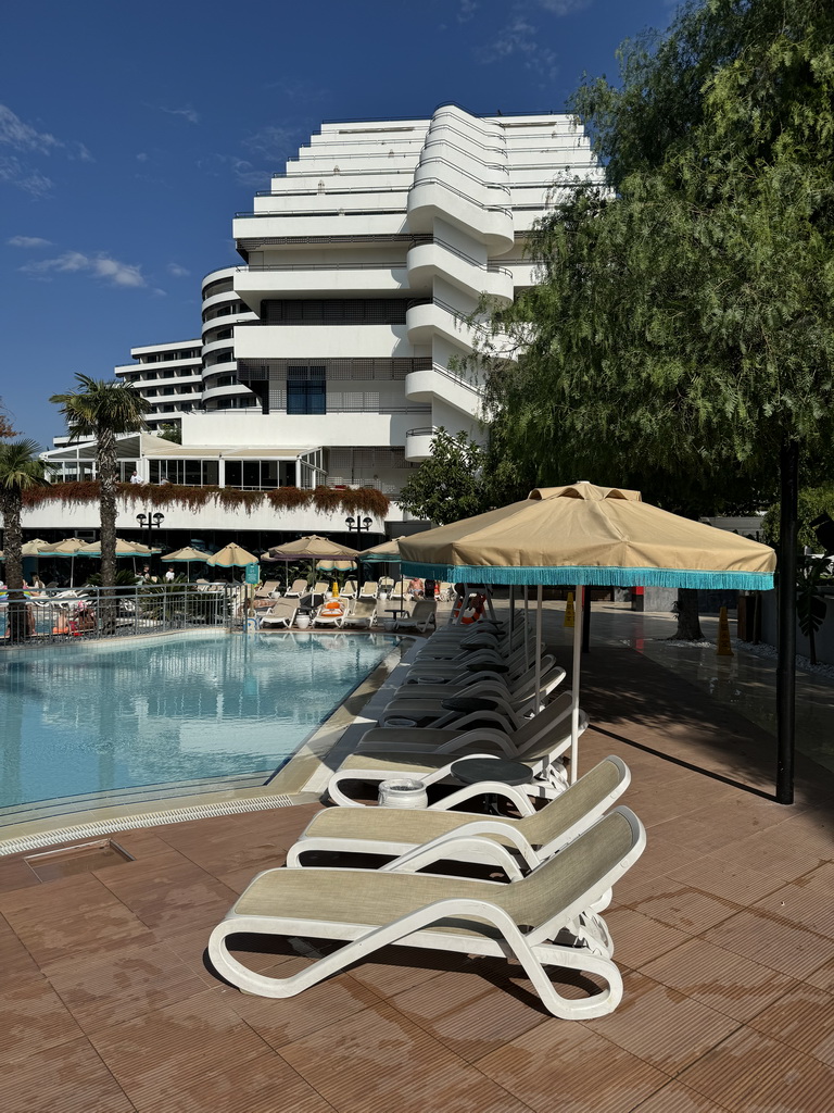 Swimming pool at the garden of the Rixos Downtown Antalya hotel