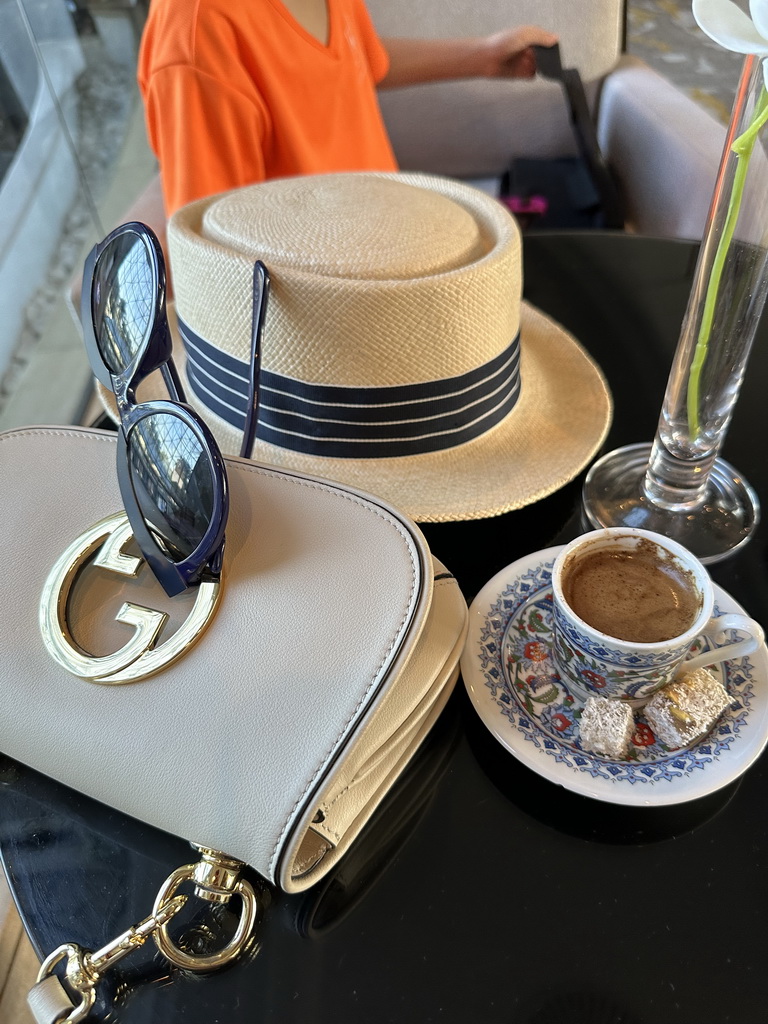 Turkish coffee at the lobby at the central hall of the Rixos Downtown Antalya hotel