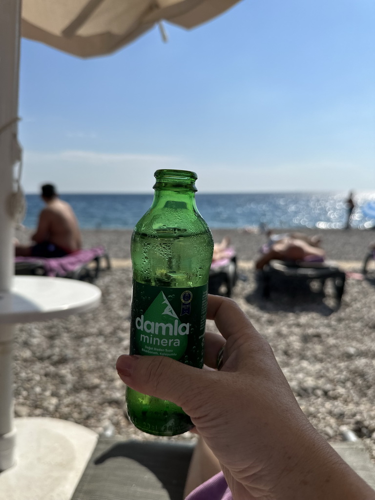 Bottle of water at the Roxy Beach Club at the Beach Park