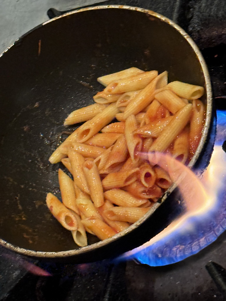 Pasta being prepared at the Panoramic Restaurant at the Rixos Downtown Antalya hotel