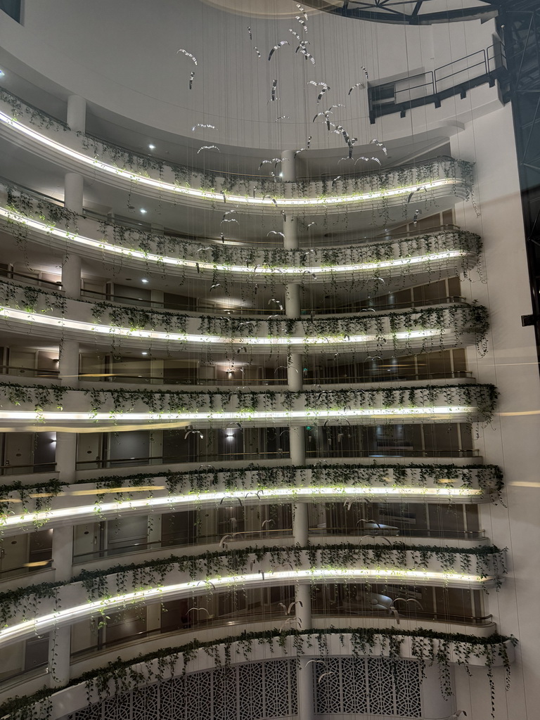 Central hall of the Rixos Downtown Antalya hotel, viewed from the eleventh floor