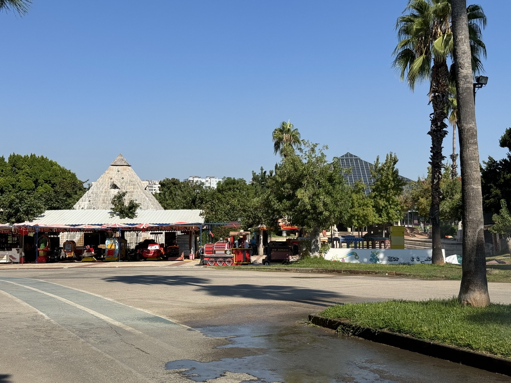 The Piramit Café Bar and the Glass Pyramid Sabanci Congress and Exhibition Center at the Atatürk Kültür Park