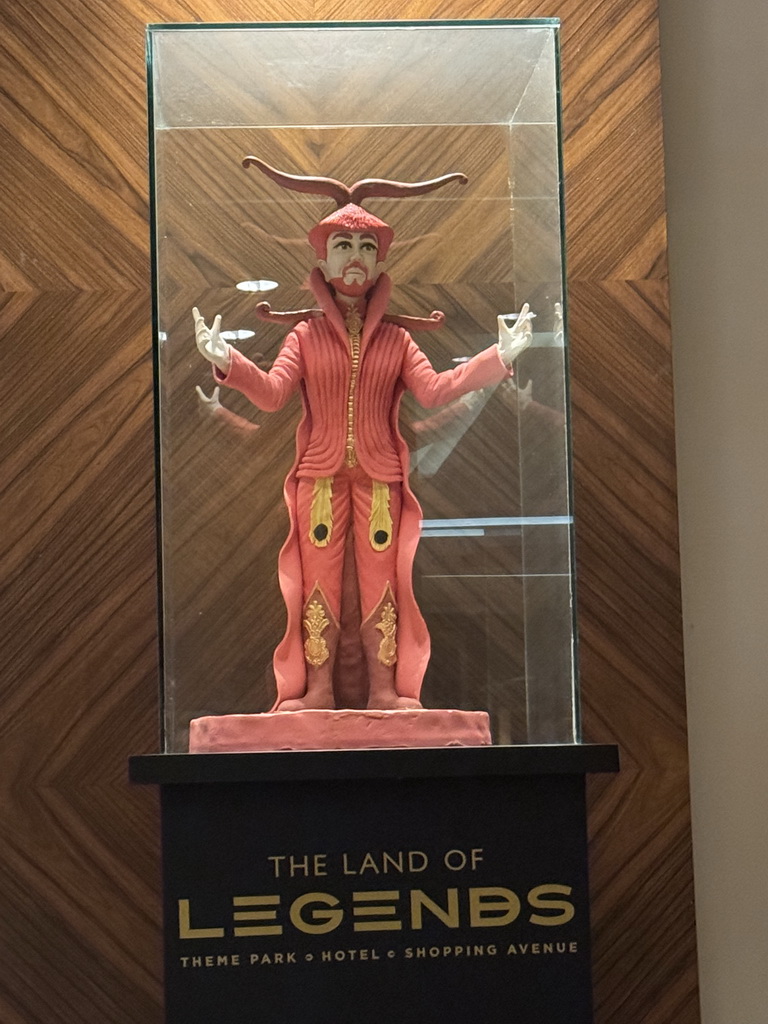 Land of Legends statuette at the central hall of the Rixos Downtown Antalya hotel