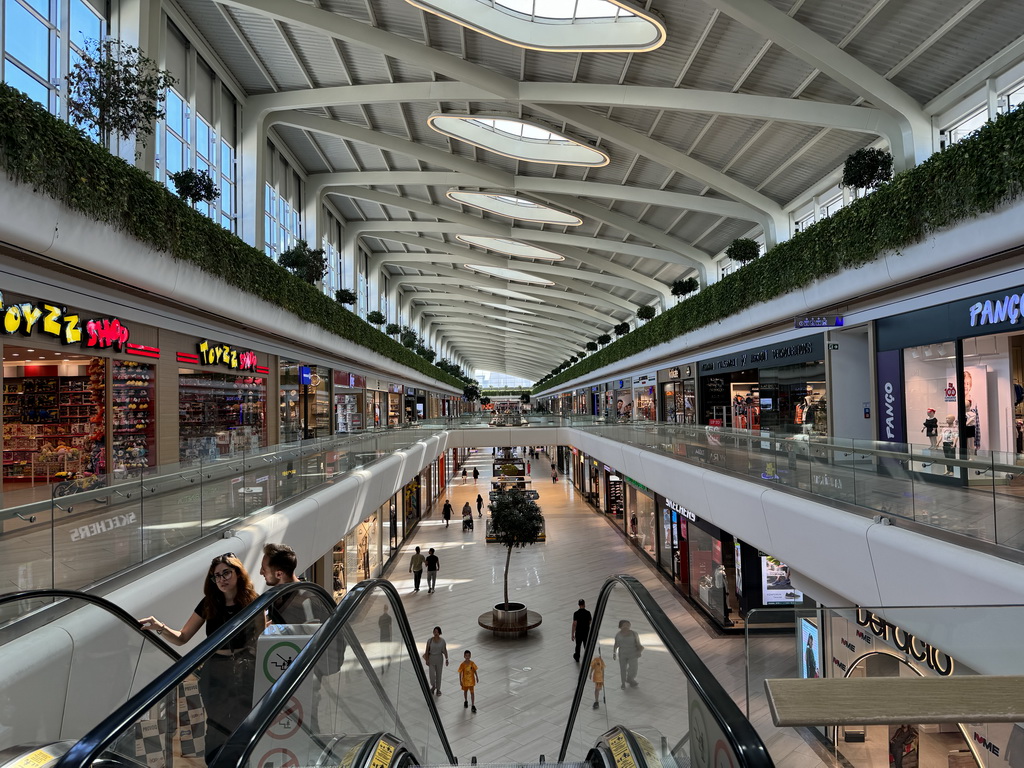 Shops at the first floor of the Mall of Antalya, with a view on the ground floor