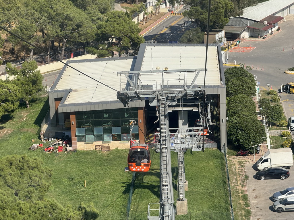 The Tünektepe Teleferik Tesisleri lower station at the Antalya Kemer Yolu road, viewed from the cable car