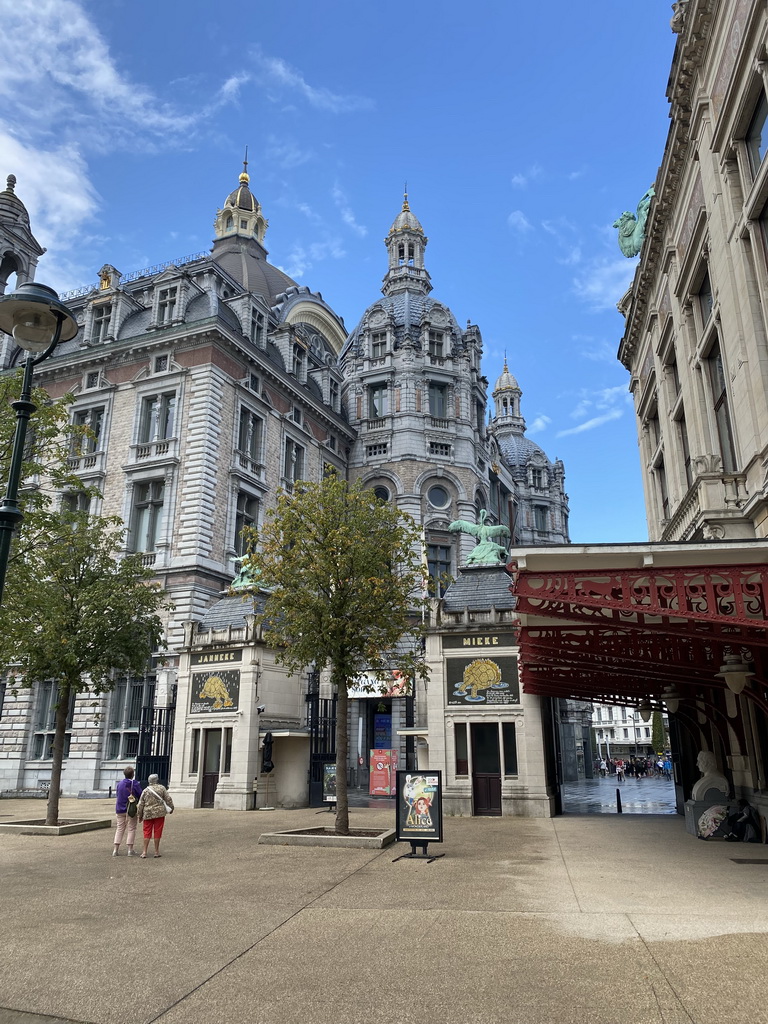 Back side of the entrance to the Antwerp Zoo and the northeast side of the Antwerp Central Railway Station