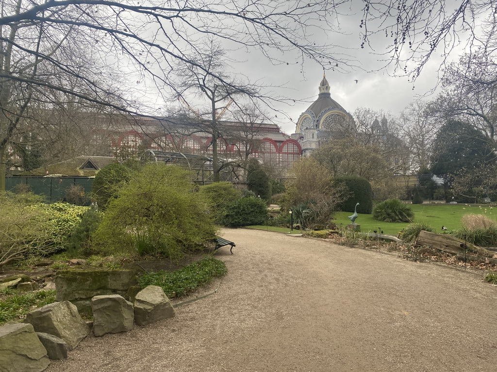 Path at the Antwerp Zoo and the east side of the Antwerp Central Railway Station