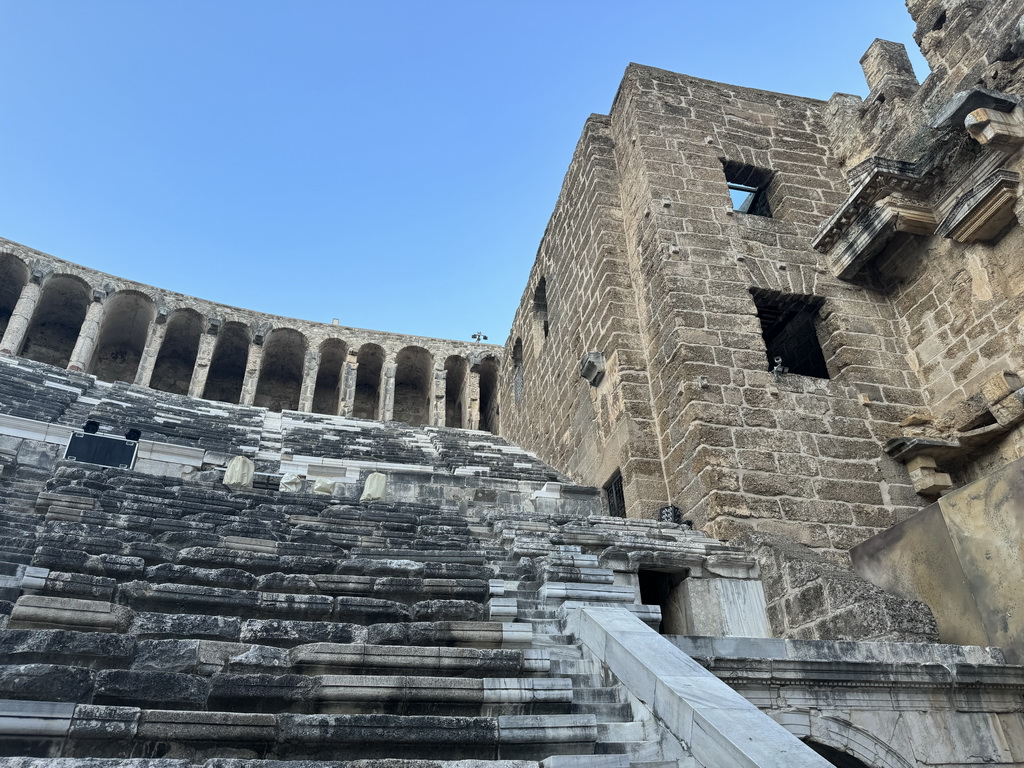 North auditorium of the Roman Theatre of Aspendos, viewed from the orchestra