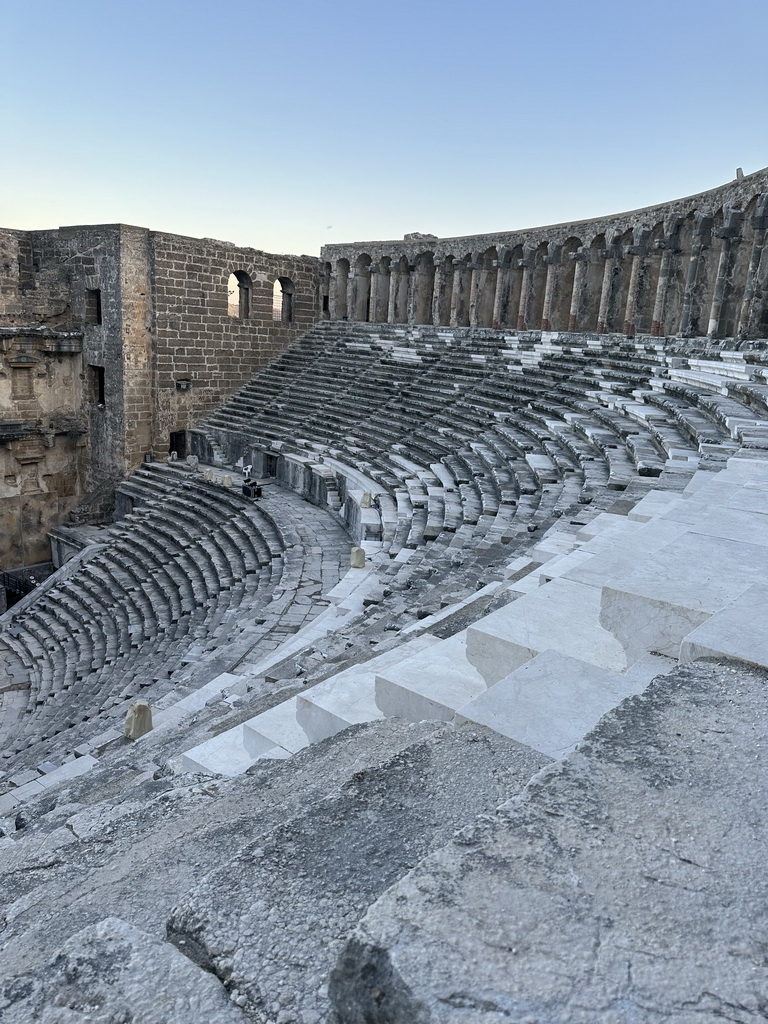 South auditorium of the Roman Theatre of Aspendos, viewed from the top of the west auditorium