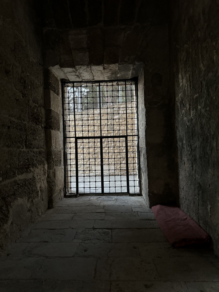 Gated door at the entrance under the south auditorium of the Roman Theatre of Aspendos