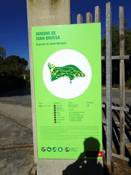 Map of the Jardins de Joan Brossa gardens at the northeast side of the Montjuïc hill