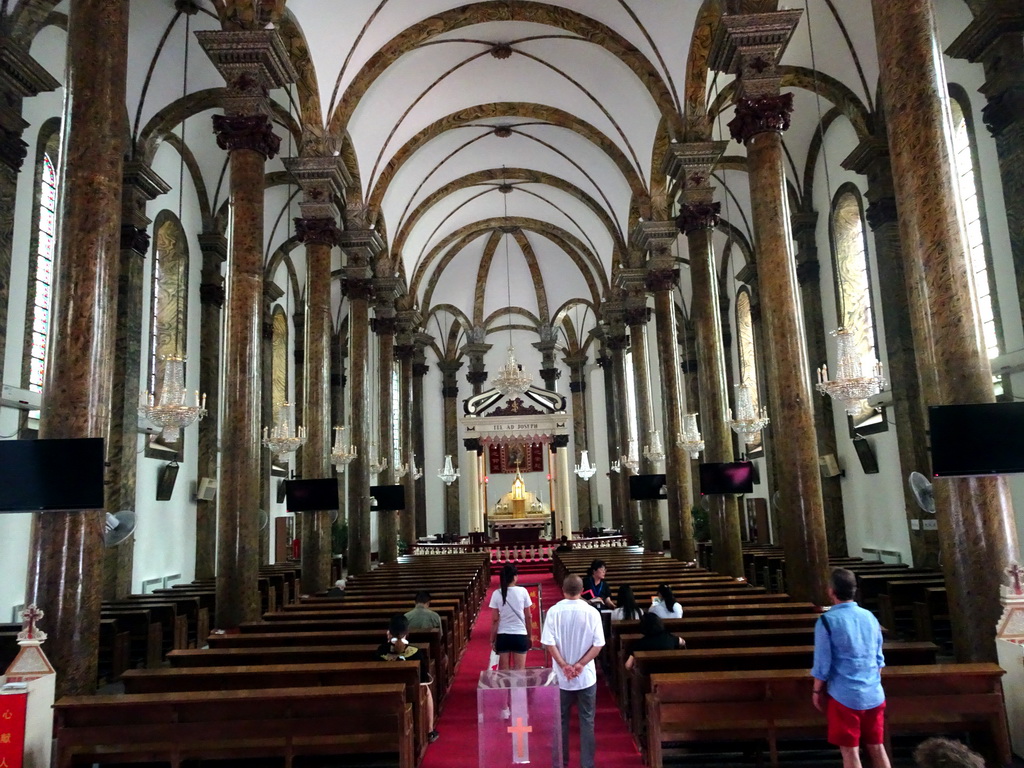 Nave, apse and altar of St. Joseph`s Wangfujing Church