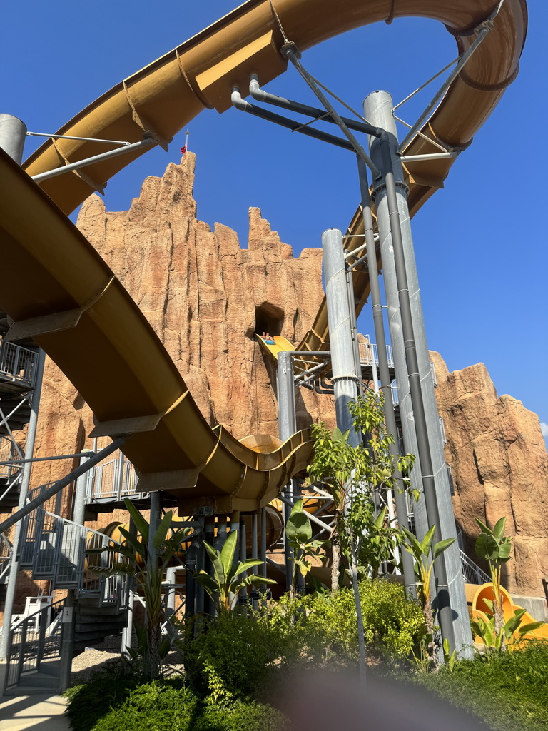 The Tower Falls attraction at the Aqua Land area of the Land of Legends theme park