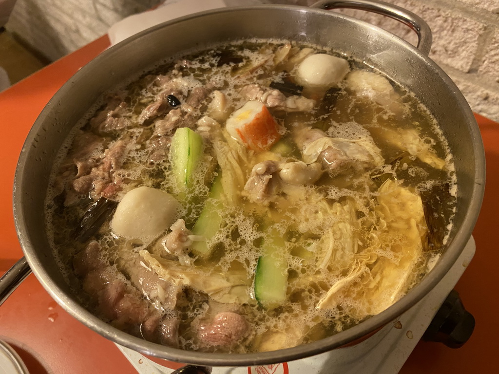 Hotpot in the living room at the ground floor of our apartment at Holiday Park AquaDelta