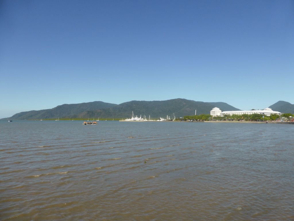 Boats in Trinity Bay and the Shangri-La Hotel The Marina Cairns, viewed from the Cairns Esplanade