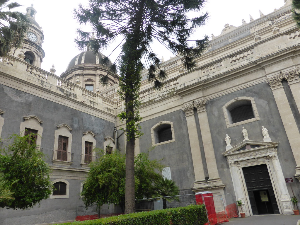 Garden and northwest side of the Cattedrale di Sant`Agata cathedral