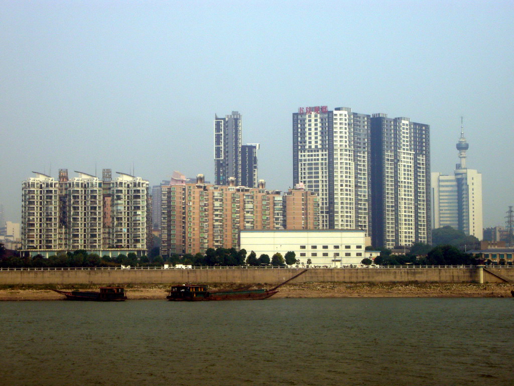 Xiangjiang river and skyline of Chengsha, from Juzi Island