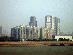 Xiangjiang river and skyline of Chengsha, from Juzi Island