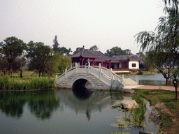 Miaomiao, lake, bridge and pavilion at Juzi Island