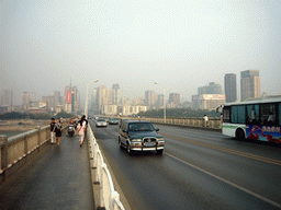 Xiangjiang bridge and skyline of Chengsha