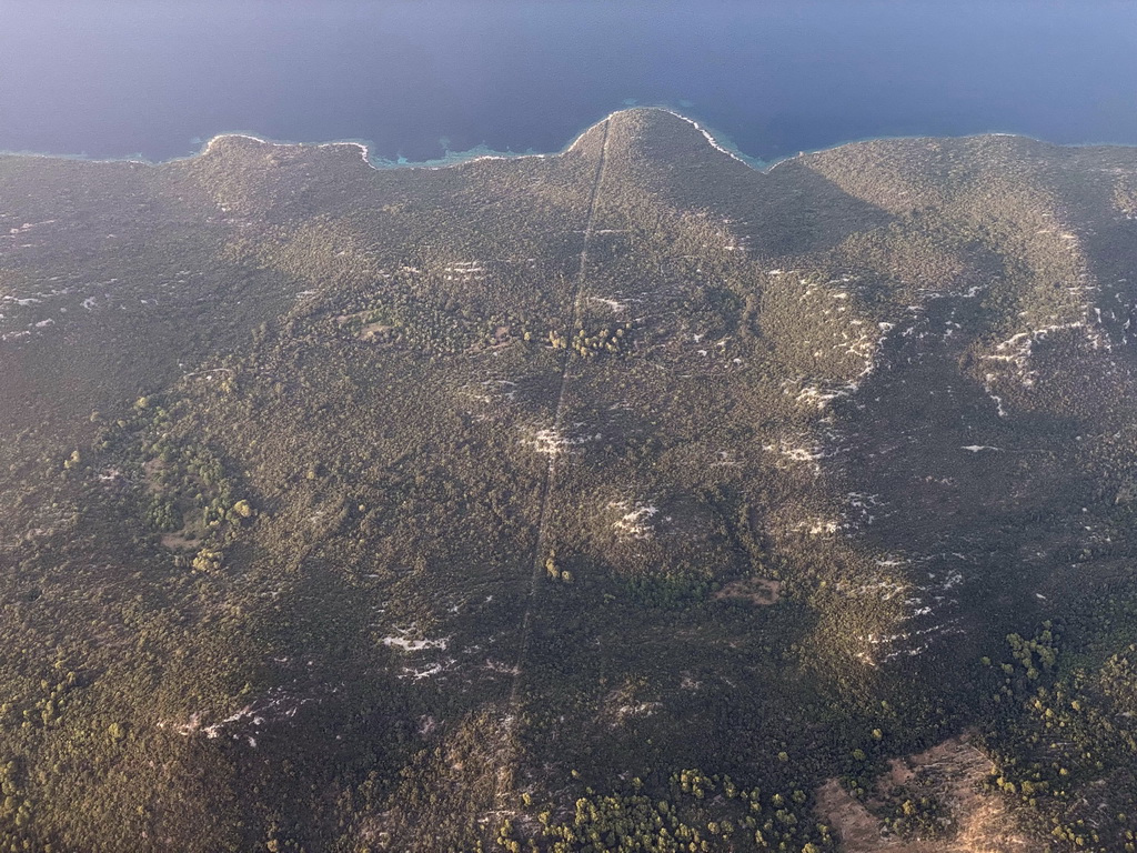 Northeast side of the island of Sipan, viewed from the airplane from Rotterdam