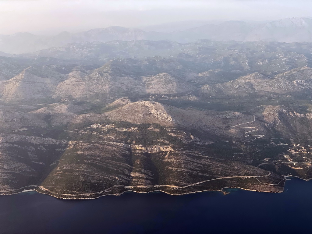 The towns of Dubravica and Brsecine, viewed from the airplane from Rotterdam