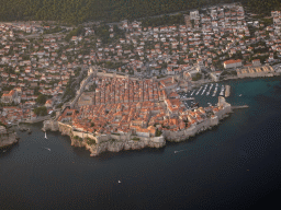 The Old Town of Dubrovnik, viewed from the airplane from Rotterdam