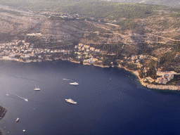 The east side of Dubrovnik, viewed from the airplane from Rotterdam