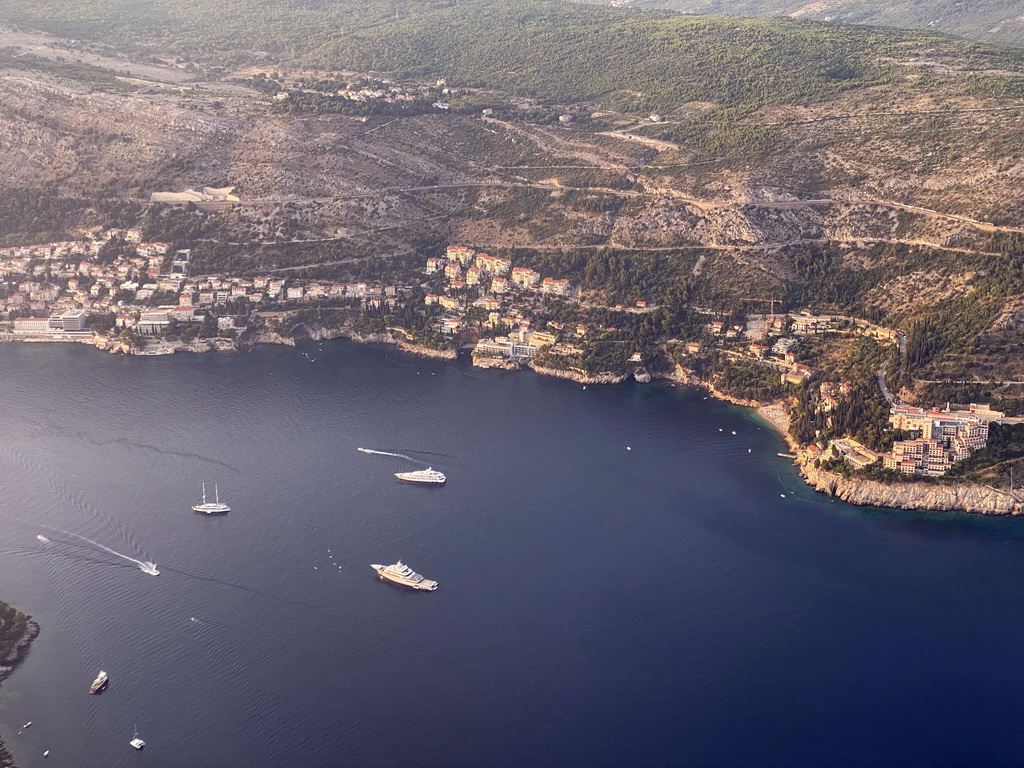 The east side of Dubrovnik, viewed from the airplane from Rotterdam