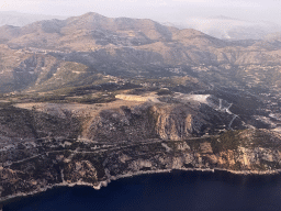 Hills on the east side of Dubrovnik, viewed from the airplane from Rotterdam