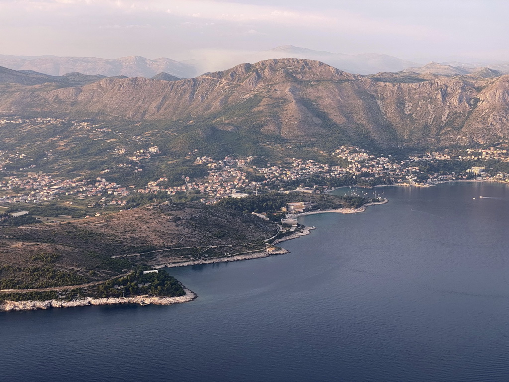 The town of Srebreno, viewed from the airplane from Rotterdam