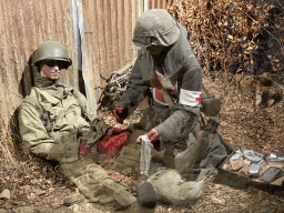 Wax statues of soldiers at the Museum of the Battle of the Ardennes Clervaux at Clervaux Castle