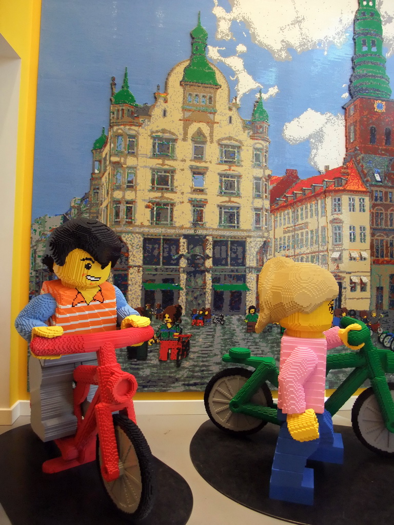 Amagertorv square made out of LEGO bricks in the LEGO store at Vimmelskaftet street