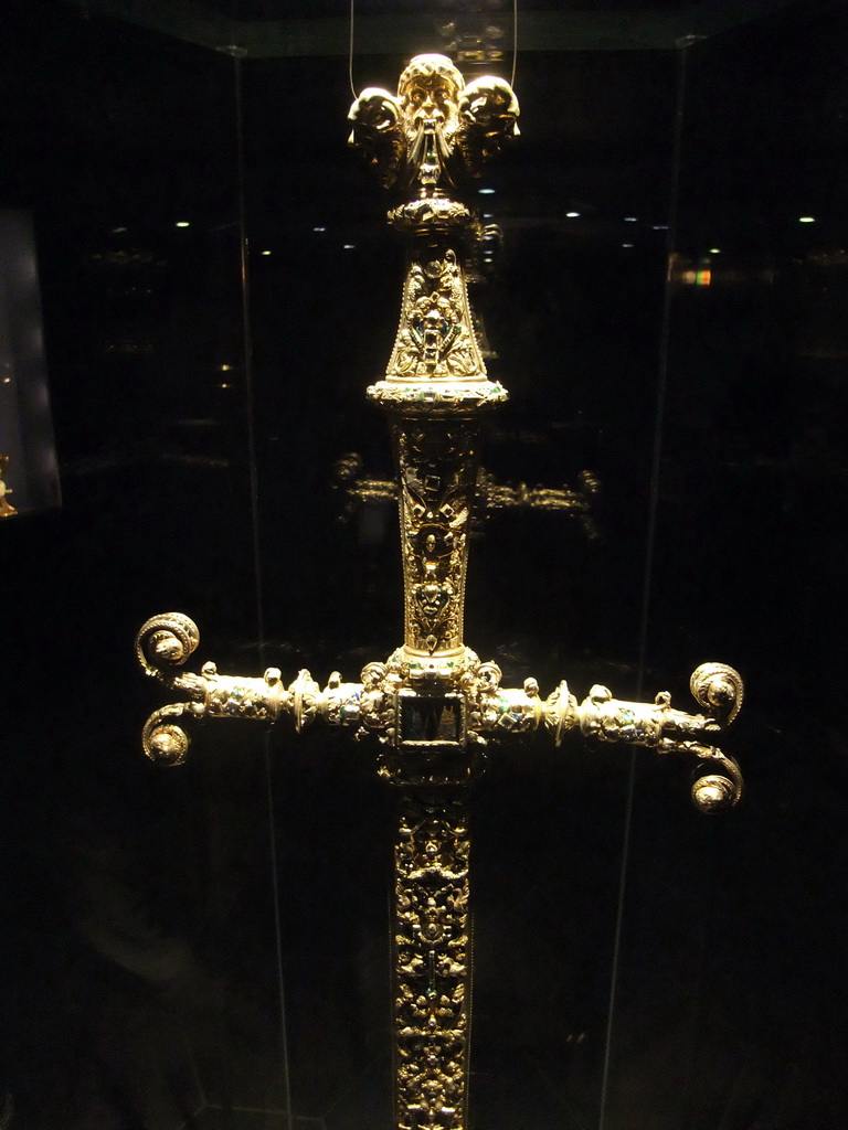 Christian III`s Sword of State in the Treasury at the basement of Rosenborg Castle