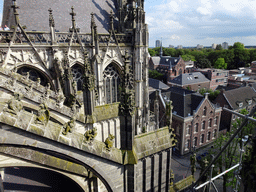The south side of St. John`s Cathedral, the Parade square and the Sint-Janscentrum seminary, viewed from the upper platform of the `Een Wonderlijke Klim` exhibition