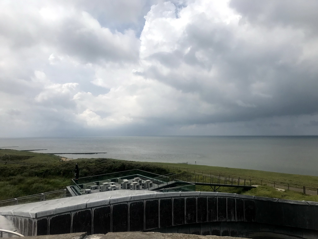 The dunes and the North Sea, viewed from the dome of Fort Kijkduin