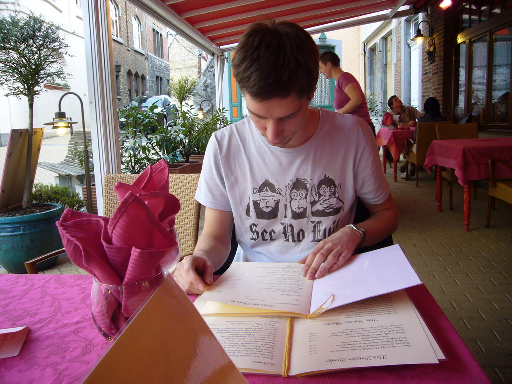 Tim at the terrace of the Les Amourettes restaurant