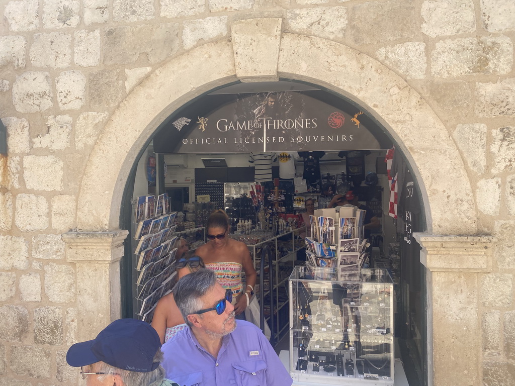 Front of a souvenir store at the Stradun street