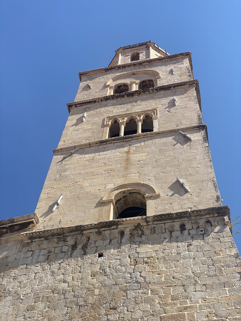 The tower of the Franciscan Church at the Stradun street