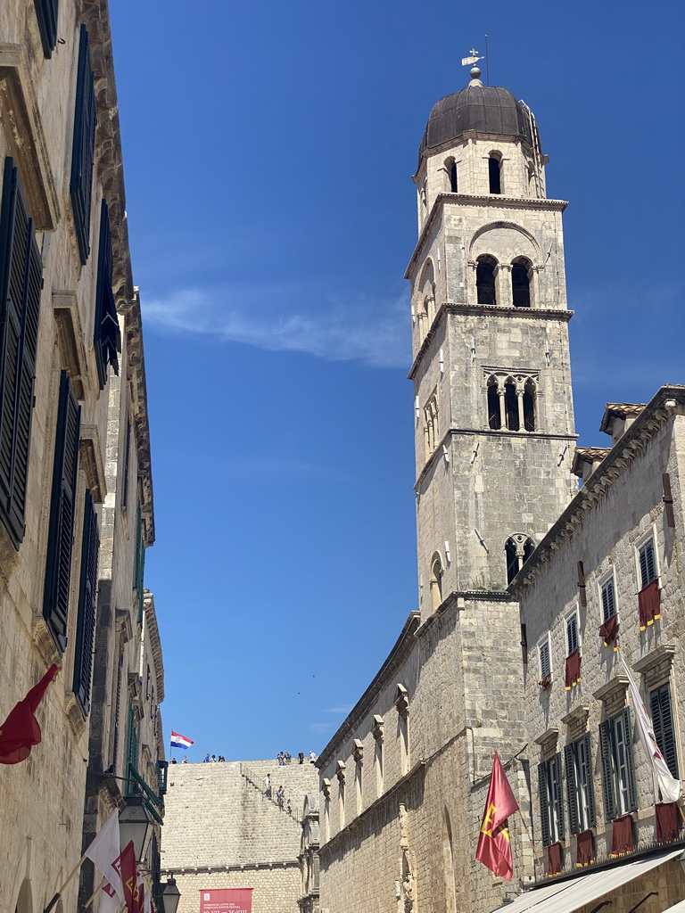 The Franciscan Church and its tower, viewed from the Stradun street