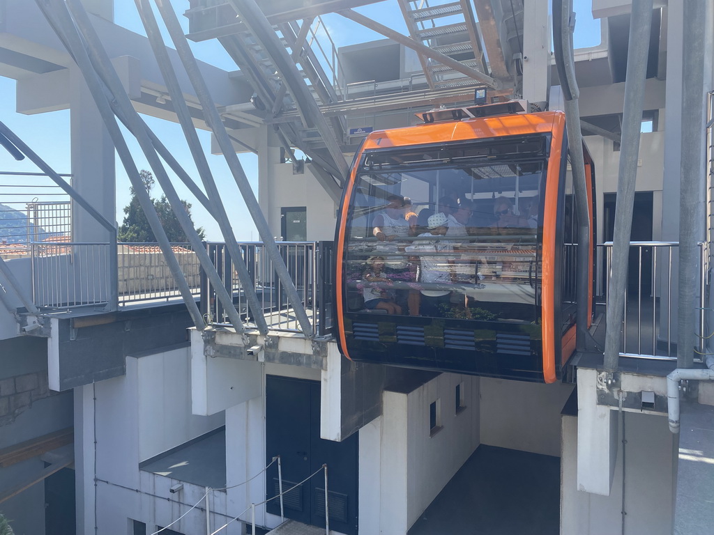 Cable car at the lower station of the Dubrovnik Cable Car