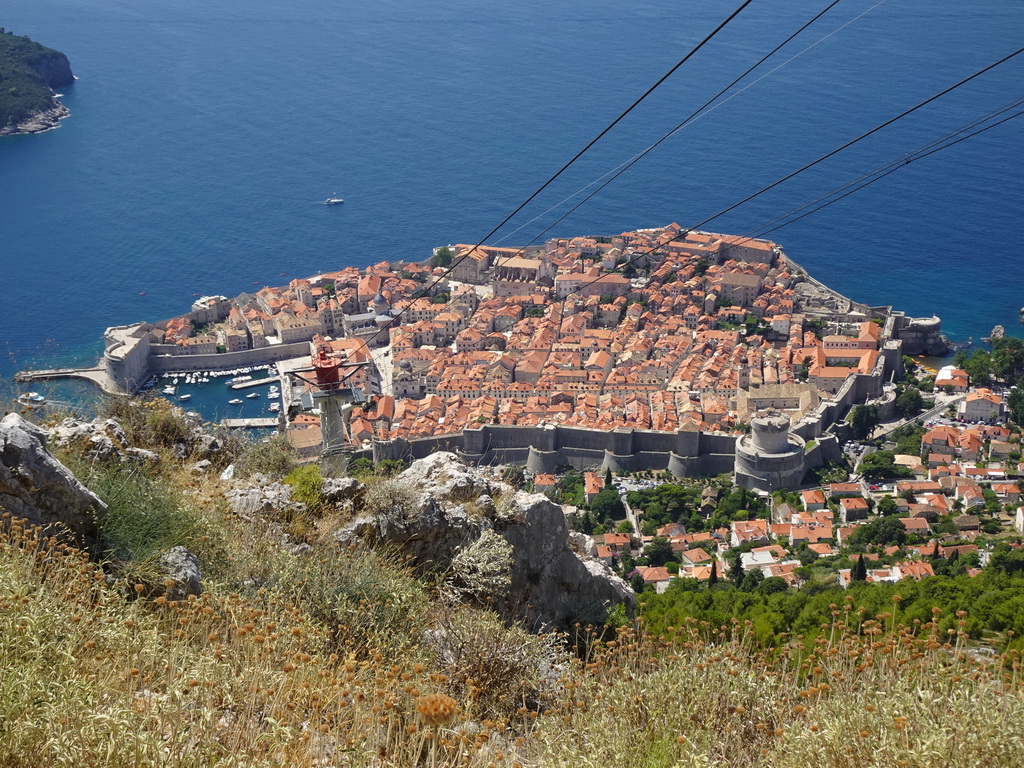 The Old Town and the Lokrum island, viewed from the terrace of the Restaurant Panorama at Mount Srd