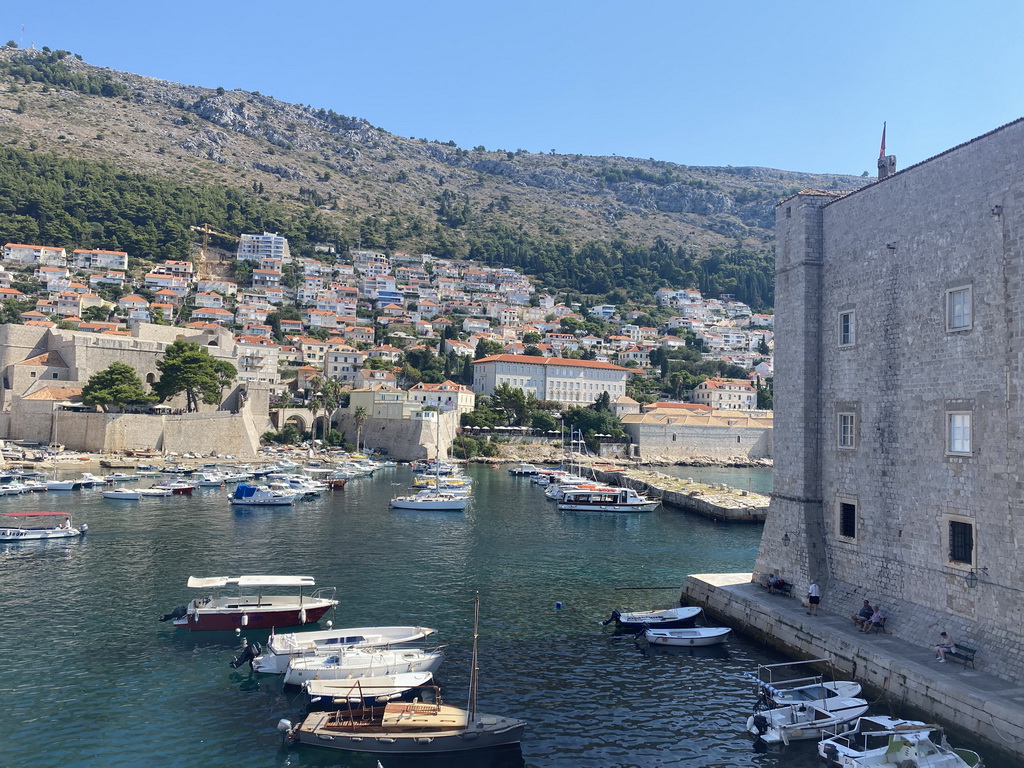 The Old Port, the Revelin Fortress and the Tvrdava Svetog Ivana fortress, viewed from the eastern city walls