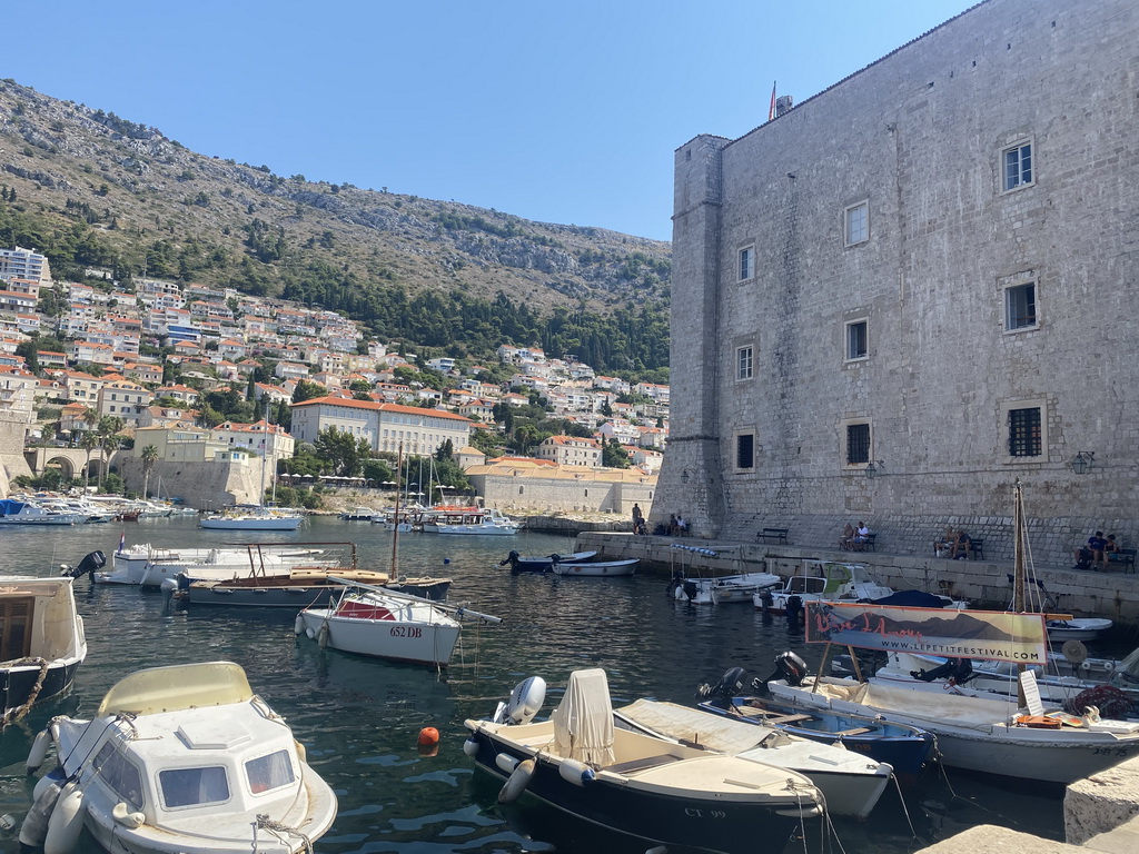 Boats in the Old Port, the Revelin Fortress and the Tvrdava Svetog Ivana fortress