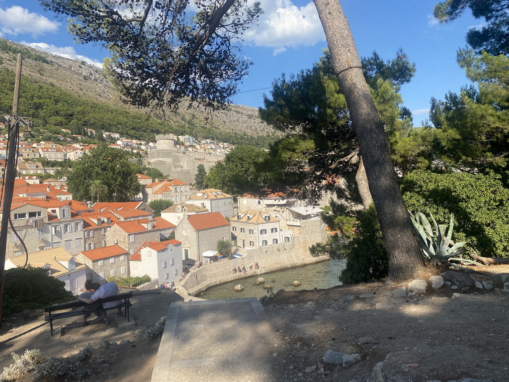 The park just below Fort Lovrijenac, Kolorina Bay and the Tvrdava Minceta fortress