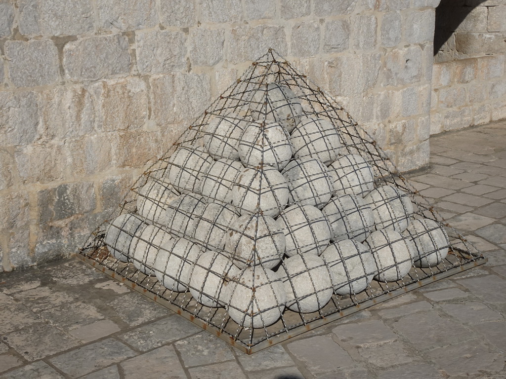 Cannonballs at the second floor of Fort Lovrijenac