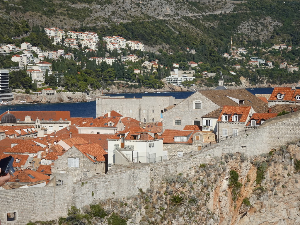 The Old Town with the southwestern city walls, viewed from the second floor of Fort Lovrijenac